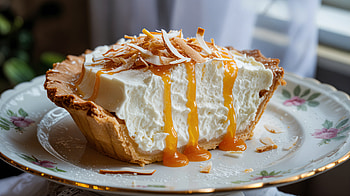Decadent Coconut Cream Pie Delight, coconut cream pie, pie, Whipped Cream, caramel, dessert HD wallpaper