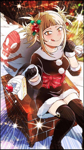 Anime Christmas, art, black hair HD phone wallpaper