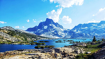 Thousand Island Lake, Ansel Adams Wilderness, california, landscape, clouds, trees, sky, mountains, usa HD wallpaper