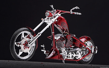 Red Chopper, choper, custom, harley, davidson, bike, wheels, motorbike HD wallpaper