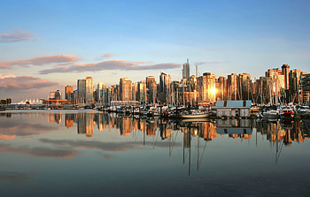 Vancouver, Skyline view, Stunning sunset, Global trade hub HD wallpaper