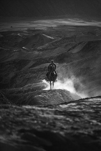 Sports, Mountains, Hills, Bw, Chb, Horse, Horseman, Rider HD phone wallpaper