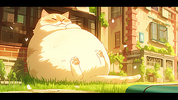 Blissful Anime Cat - Ultra, Anime, cat, anime cat, animation, cute, cute anime, cute cat HD wallpaper