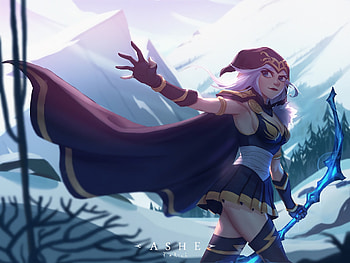 Ashe, League of Legends, Fan art , League of Legends stats HD wallpaper