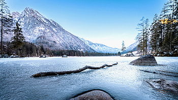 Snow Covered Beauty Of The Bavarian Alps Berchtesgaden Deutschland, snow, mountains, mountain, frozen, sky, clouds, tree, nature HD wallpaper