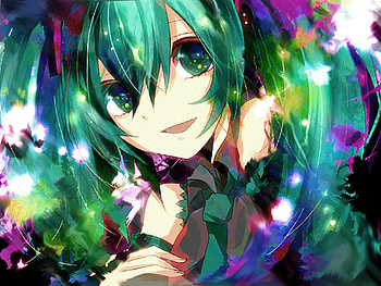 Hatsune Miku, colorful, blue eyes, heads, twintail, cute, blue hair, headset, beautiful, vocaloid, beauty, miku, vocaloids, anime, pretty, hatsune HD wallpaper
