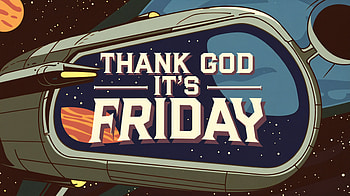 Thank God It's Friday - Ultra, Thank God It's Friday, space, retro, typography, illustration HD wallpaper
