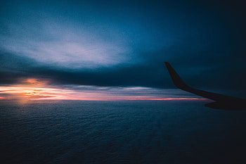 Sky, Dark, Flight, Airplane Wing, Wing Of The Plane HD wallpaper