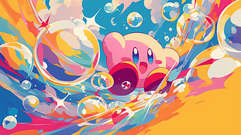 Kirby Bubble Adventure, video game, Kirby, bubble HD wallpaper