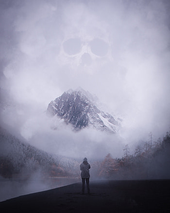 Art, Fog, Loneliness, Lonely, Alone, Skull HD phone wallpaper
