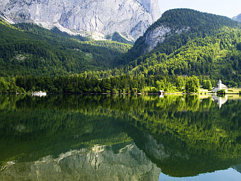 Gruner Forest,Austria, reflection, trees, nature, mountains, rocks, forest, lake HD wallpaper
