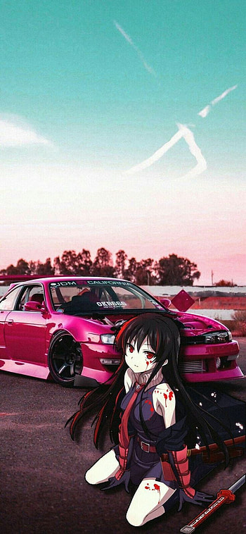 Car anime, cloud, sky HD phone wallpaper