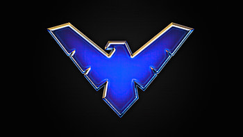 Nightwing Big Logo , nightwing, superheroes, artist, artwork, digital-art, dark, black, minimalism, minimalist HD wallpaper