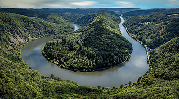 Aerial: Meandering River Through Lush Forest, Nature, Aerial graphy HD wallpaper