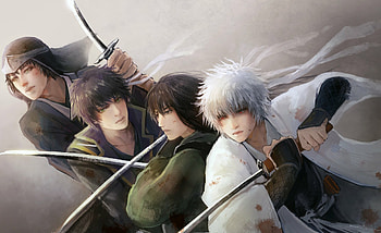 Gintama, Shiroyasha Sakata Gintoki, Katsura Kotaro, Tatsuma Sakamoto HD wallpaper