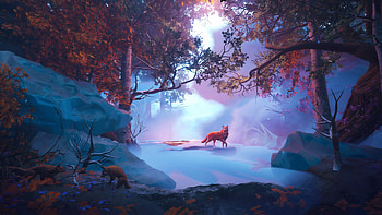 Digital art, Fox in forest, Fantasy illustration HD wallpaper