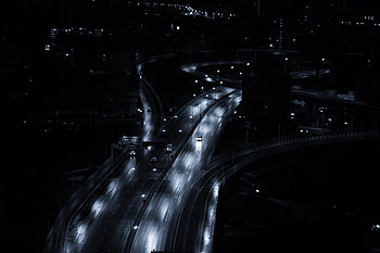 Night, Road, Movement, Traffic, Night City, Grey HD wallpaper