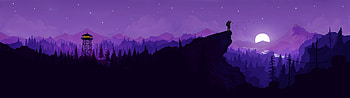 Played Around With The Firewatch Art And Made This Pretty Cool Dual Monitor 3840. Really Cool , Dual Screen , Dual Monitor , Dual Monitor Retro HD wallpaper