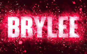 Happy Birtay Brylee, , pink neon lights, Brylee name, creative, Brylee Happy Birtay, Brylee Birtay, popular american female names, with Brylee name, Brylee HD wallpaper