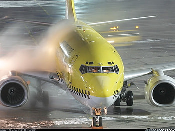 Yellow plane, big, water HD wallpaper