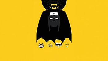 The Lego Batman Minimal , the-lego-batman-movie, the-lego-batman, batman, superheroes, minimalism, minimalist, yellow, artist, artwork, digital-art HD wallpaper