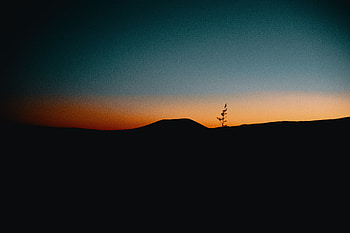 Twilight, sunset, sky, silhouette HD wallpaper