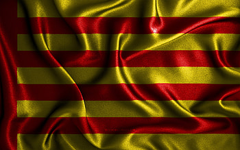 Sagunto flag, , silk wavy flags, spanish cities, Day of Sagunto, Flag of Sagunto, fabric flags, 3D art, Sagunto, cities of Spain, Sagunto 3D flag HD wallpaper