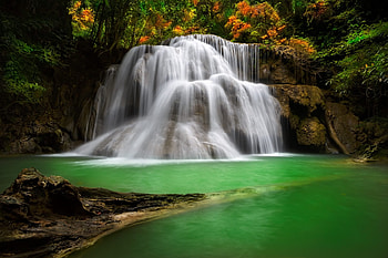 Huay Mae Khamin waterfall, Thailand, Forest, Asia, Travel, Rainforest HD wallpaper