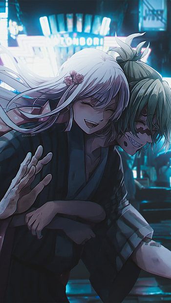 Daki and gyutaora, art, inosuke, tanjiro, anime HD phone wallpaper