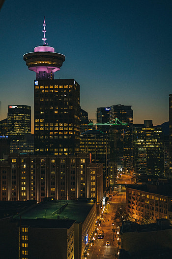 Cities, Architecture, Skyscraper, Lights, Road, Night City HD phone wallpaper