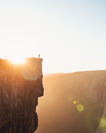 Nature, Silhouette, Break, Precipice, Height, Sunlight HD phone wallpaper