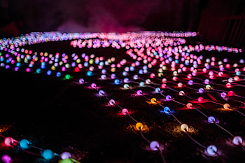 Lights, Dark, Glare, Multicolored, Motley, Glow, Garland, Garlands, Light Bulbs HD wallpaper