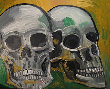 Oil Painting, pinting, oils, skulls HD wallpaper