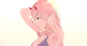 Hot, zero two, anime girl, art HD wallpaper