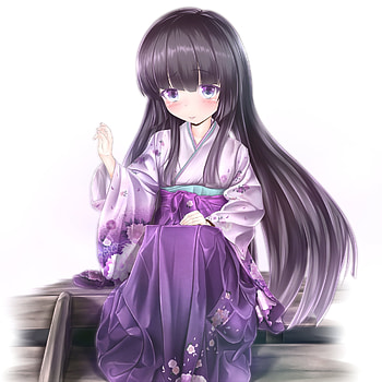 Anime, Girl, Hair, Pretty, Brunette, Long HD phone wallpaper