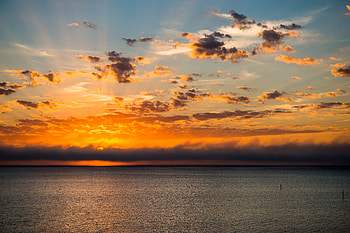 Nature, Sunset, Sea, Sun, Clouds, Horizon HD wallpaper