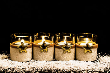 Stars, Candles, Miscellanea, Miscellaneous, Tinsel, Sequins, Wax HD wallpaper