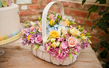 Still Life, basket, flowers, fresh HD wallpaper