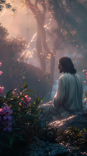 Peaceful Jesus in Garden - Divine, Jesus HD phone wallpaper