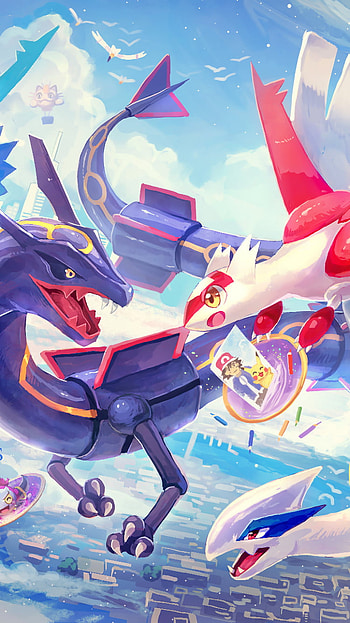Legendary Sky Clash: Rayquaza & Lugia — Anime Pokémon , Anime, Pokemon HD phone wallpaper