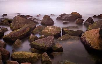 Nature, Water, Stones, Fog, Spearhead, Prick HD wallpaper
