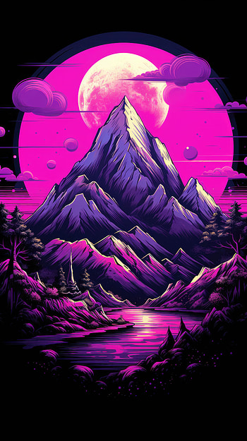 Colorful Dark Mountain, colorful, nature, mountain HD phone wallpaper