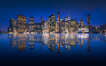 New York Manhattan Evening, Sunset, USA HD wallpaper