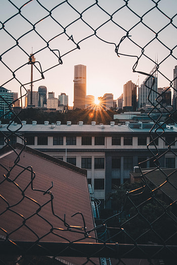 Cities, Sun, City, Fence, Ray HD phone wallpaper