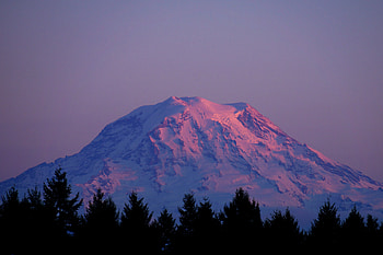 Nature, Trees, Twilight, Mountain, Vertex, Top, Dusk, Snow Covered, Snowbound HD wallpaper
