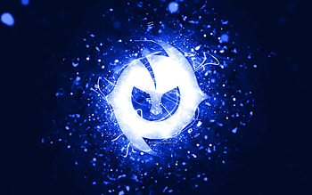 Paulo Dybala dark blue logo, , dark blue neon lights, creative, dark blue abstract background, Paulo Dybala logo, football stars, Paulo Dybala HD wallpaper