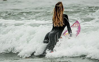 Girl Surfing, Surfer Suit, , Fonwall HD wallpaper