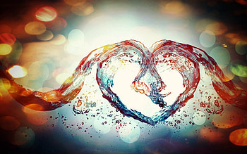 Water, Love, Glare, Liquid, Stains, Spots, Heart HD wallpaper