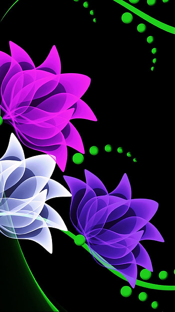 neon, artistic, flower HD phone wallpaper