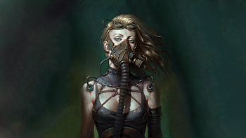Girl Wearing Mask Cyberpunk, cyberpunk, artist, fantasy-girls, artwork, digital-art HD wallpaper